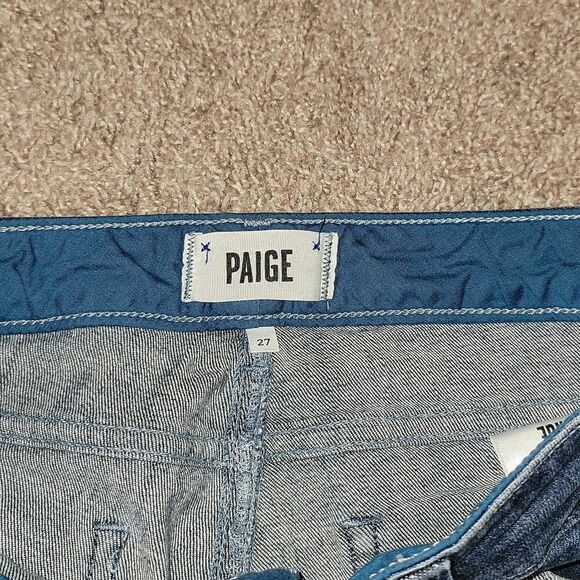 Paige Jeans Womens Size 27 Blue Jimmy Jimmy Skinny Patchwork Casual Denim - Picture 5 of 7